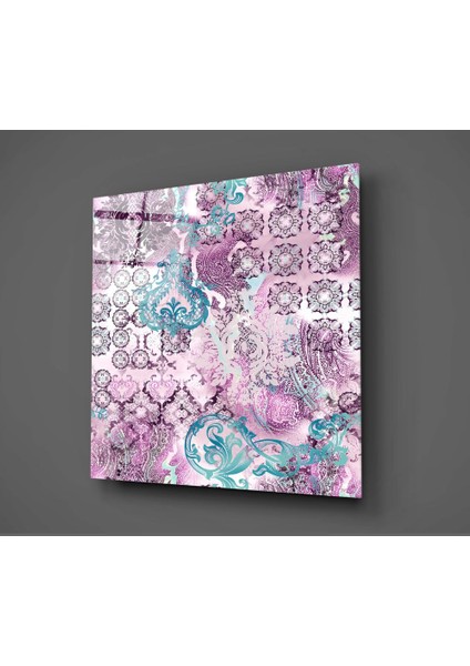 Mor Damask Cam Tablo - 60X60 cm fiyatları