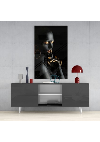Sessiz Kadın Cam Tablo - 72X46 cm fırsatları