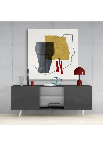 Soyut Desen Cam Tablo - 40X40 cm fırsatları