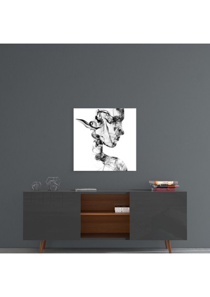 Duman Silüetler Cam Tablo - 40X40 cm fırsatları