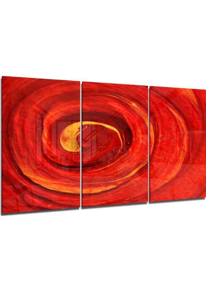 Kırmızı Döngü Cam Tablo - 3 Adet 72X46 cm