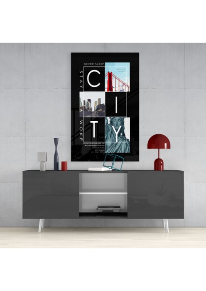 Şehir Cam Tablo - 72X46 cm