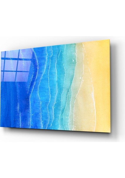 Deniz Kum Cam Tablo - 72X46 cm