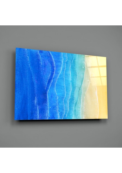 Deniz Kum Cam Tablo - 72X46 cm