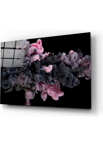 Pembe Duman Cam Tablo - 72X46 cm