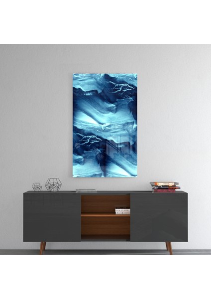 Mavi Huzur Cam Tablo - 72X46 cm fırsatları