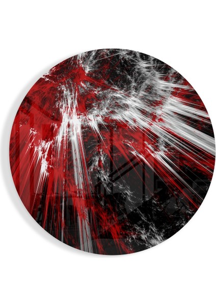 Kırmızı Patlama Cam Tablo - 60X60 cm