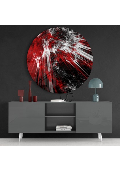 Kırmızı Patlama Cam Tablo - 60X60 cm fırsatları
