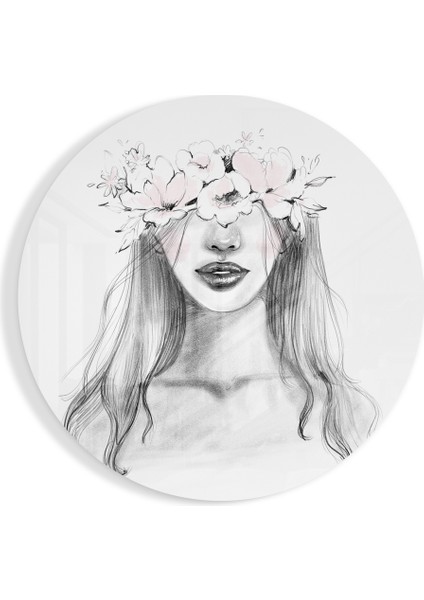 Çiçek Cam Tablo - 60X60 cm