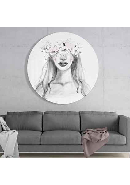 Çiçek Cam Tablo - 60X60 cm modelleri