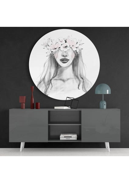 Çiçek Cam Tablo - 60X60 cm fırsatları