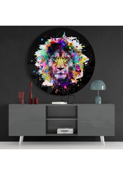 Aslan Cam Tablo - 60X60 cm