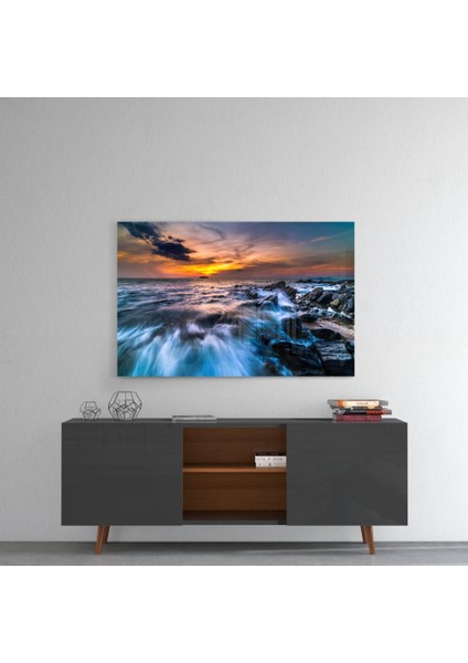 Sonsuz Deniz Cam Tablo - 72X46 cm fırsatları