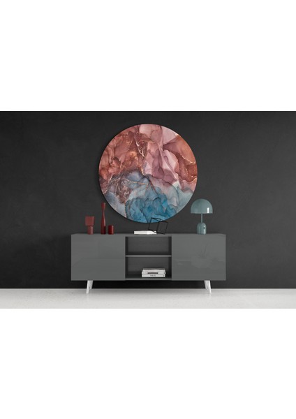 Turuncu Mermer Cam Tablo - 60X60 cm fırsatları