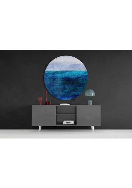 Mavini Tonları Cam Tablo - 60X60 cm