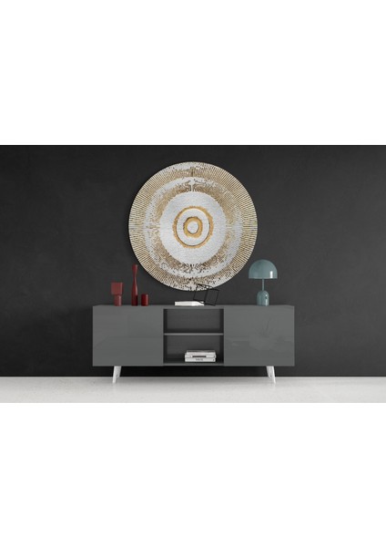 Soyut Döngü Cam Tablo - 60X60 cm fırsatları