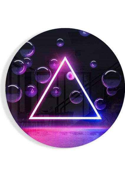 Neon Üçgen Cam Tablo - 60X60 cm