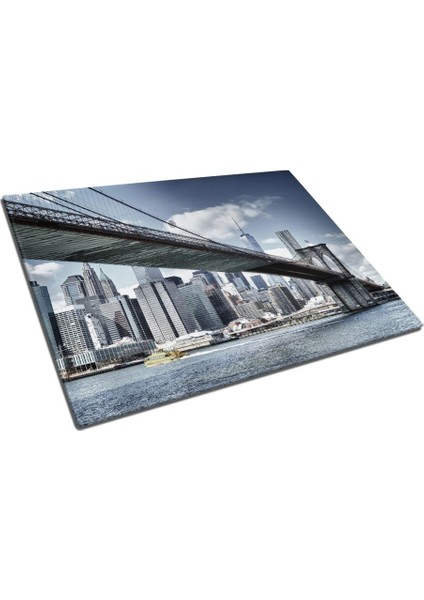 Manhattan Köprü Uv Baskılı Cam Kesme Tablası 35X25 cm fiyatları