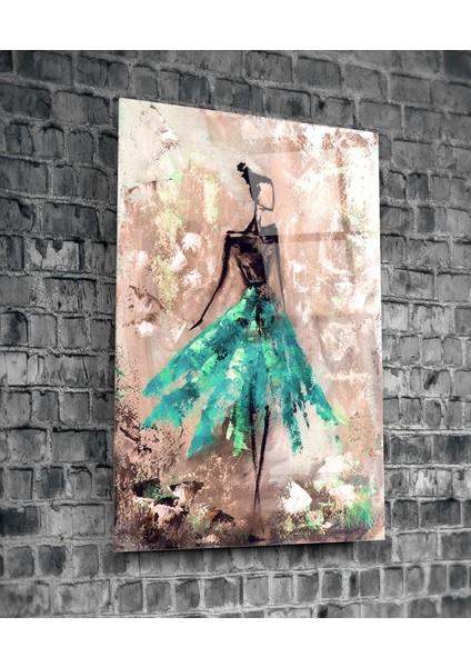 Kadın (Yeşil) Cam Tablo - 72X46 cm fiyatları