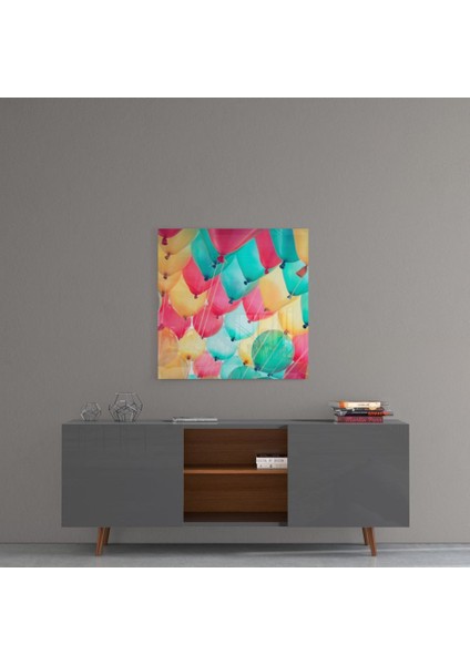Balonlar Cam Tablo - 40X40 cm fırsatları