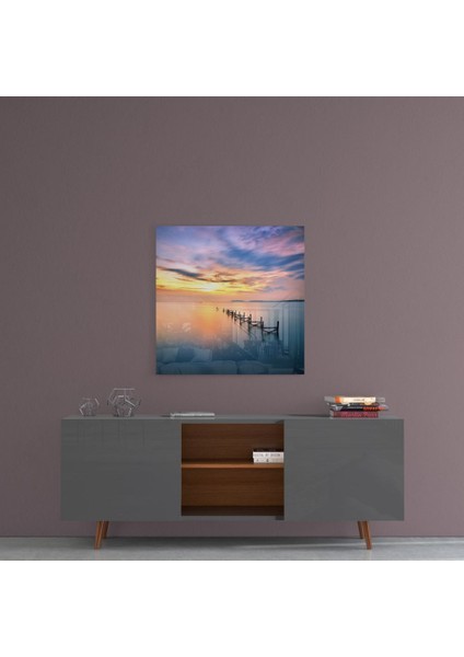 Gün Batımı Cam Tablo - 40X40 cm fırsatları