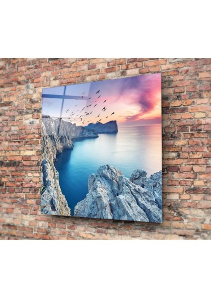 Kızıl Gün Batımı Cam Tablo - 40X40 cm fiyatları