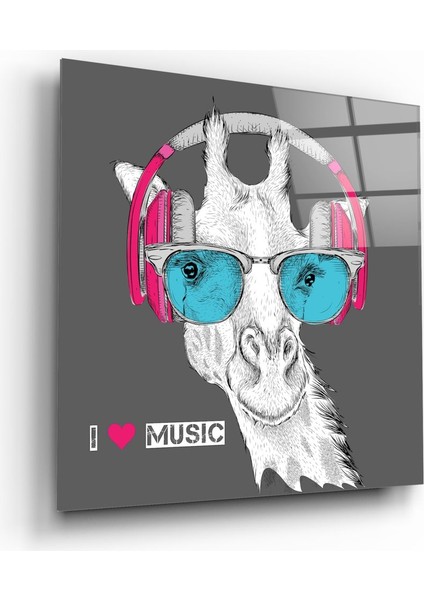 Zürafa Cam Tablo - 40X40 cm