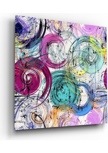 Soyut Salyangoz Kabukları Cam Tablo - 60X60 cm