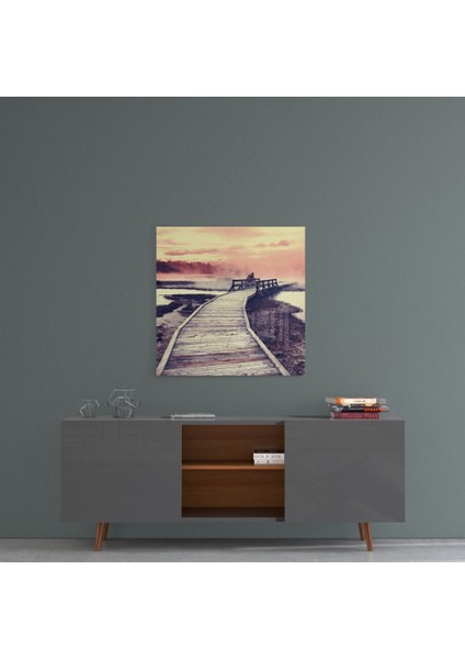 Gün Batımı Manzara Cam Tablo - 40X40 cm fırsatları