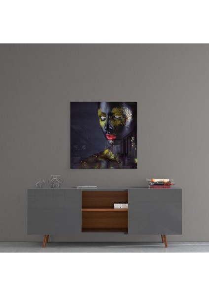 Kadın Portre 2 Cam Tablo - 40X40 cm fırsatları