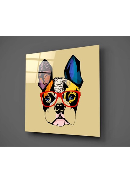 Bulldog Köpek Cam Tablo - 40X40 cm fiyatları