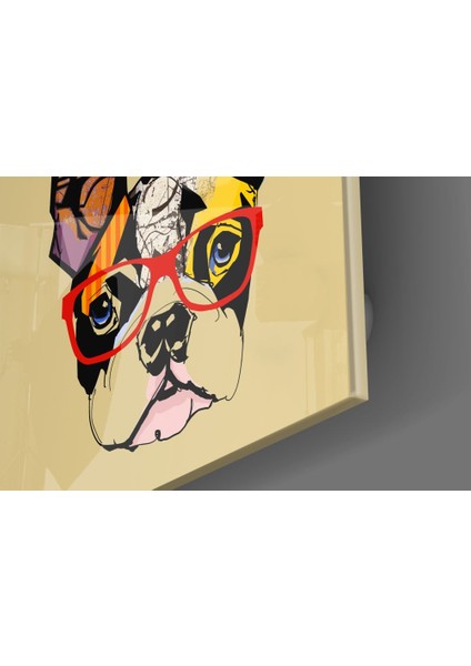 Bulldog Köpek Cam Tablo - 40X40 cm modelleri