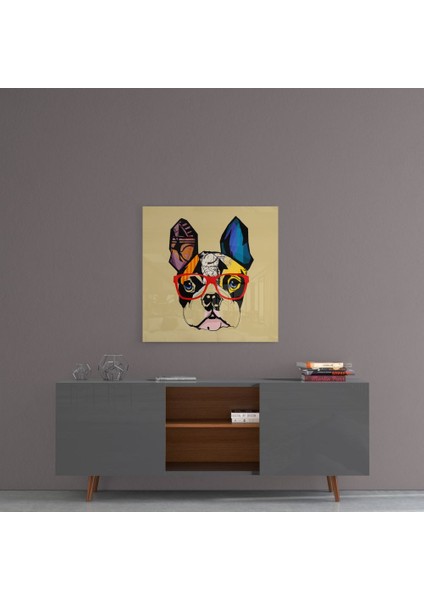 Bulldog Köpek Cam Tablo - 40X40 cm fırsatları