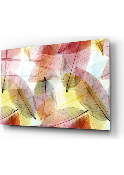 Renkli Yapraklar Cam Tablo - 72X46 cm