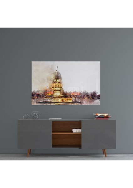 Kız Kulesi Cam Tablo - 72X46 cm fırsatları