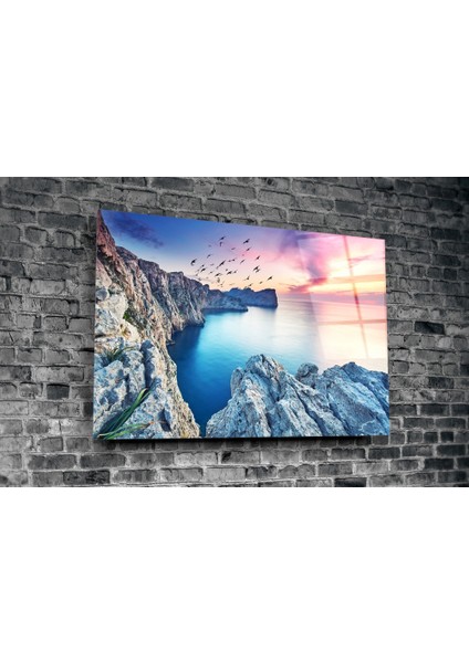 Kızıl Gün Batımı Cam Tablo - 72X46 cm fiyatları