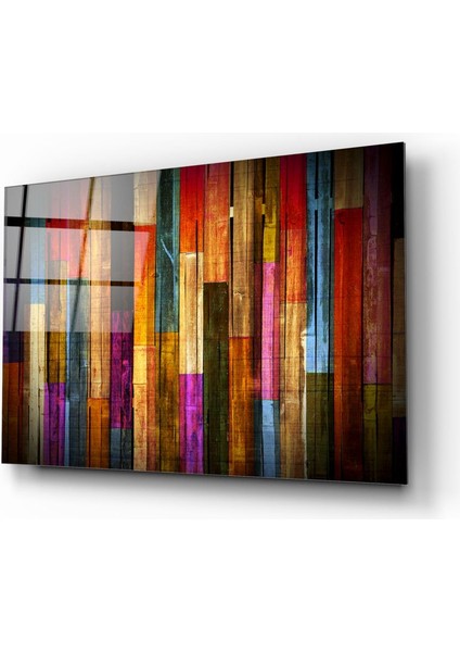 Boyalı Ahşap Cam Tablo - 72X46 cm