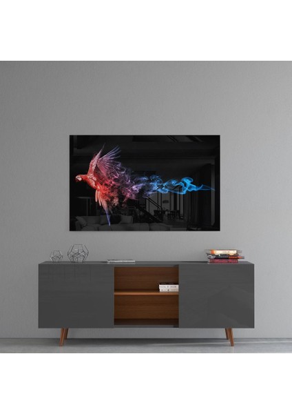 Papağan Cam Tablo - 72X46 cm