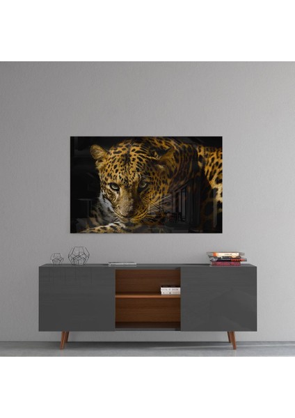 Leopar Cam Tablo - 72X46 cm