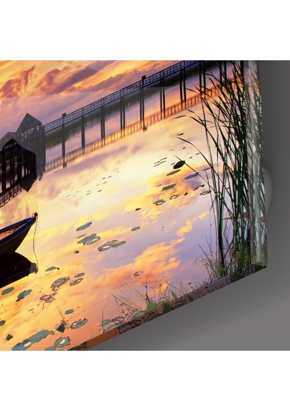 Rıhtımda Gün Batımı Cam Tablo - 72X46 cm modelleri