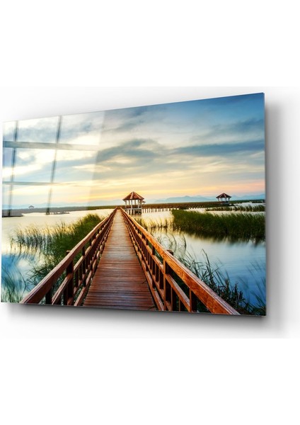 Gölde Uzun Rıhtım Cam Tablo - 72X46 cm