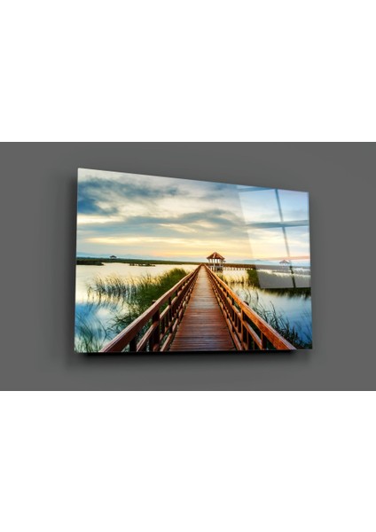 Gölde Uzun Rıhtım Cam Tablo - 72X46 cm fiyatları