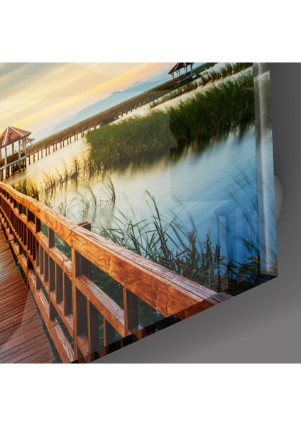 Gölde Uzun Rıhtım Cam Tablo - 72X46 cm modelleri