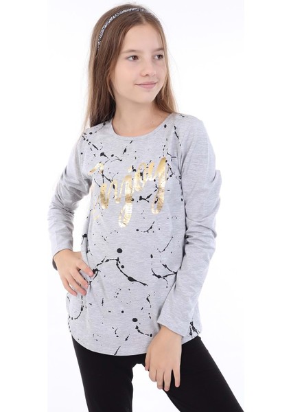 Toontoy Kız Çocuk Varaklı Enjoy Baskılı T-Shirt fırsatları