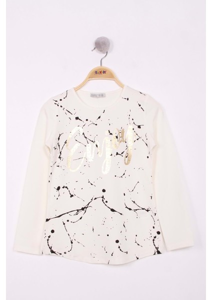 Toontoy Kız Çocuk Varaklı Enjoy Baskılı T-Shirt fiyatları