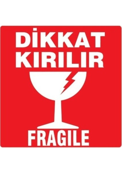 Dikkat Kırılır Etiketi 100 x 100 500 Adet 1 Rulo