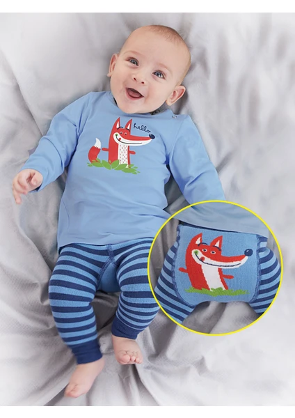 Tilki Erkek Bebek T-Shirt Tayt-Pantolon Takım