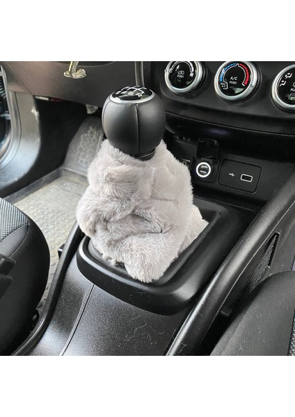 Yumuşak Peluş Vites Körüğü Vites Süsü Gri