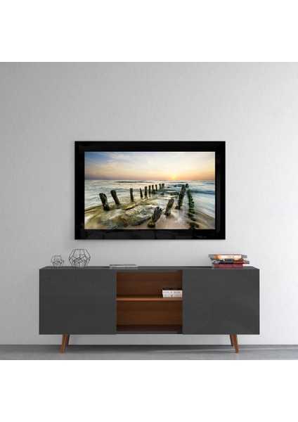 Gün Batımı Cam Tablo - 110X70 cm fırsatları