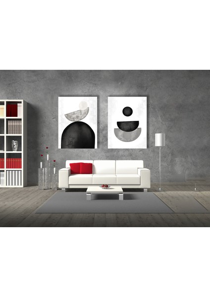 2 Parça Soyut Kanvas Tablo